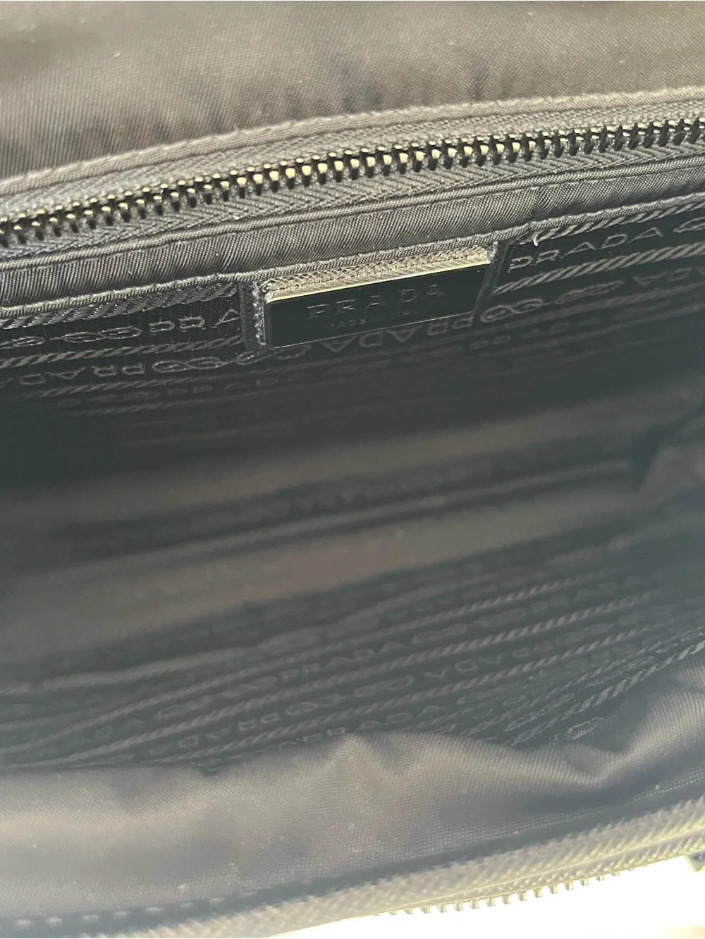 Prada Black Nylon Messenger Bag with Front Buckles